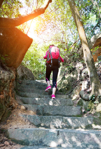 istock Woman walking on the stone steps 847225742