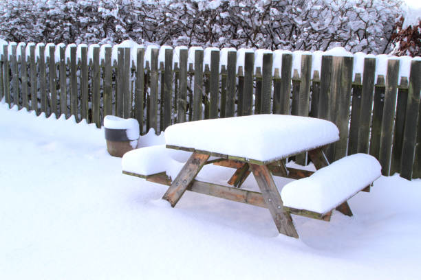 istock Pure white snow and above in the table 847226816