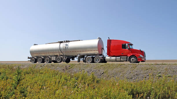 istock Semi Tanker Truck Travelling On Highway, 16x9 Format 847238372