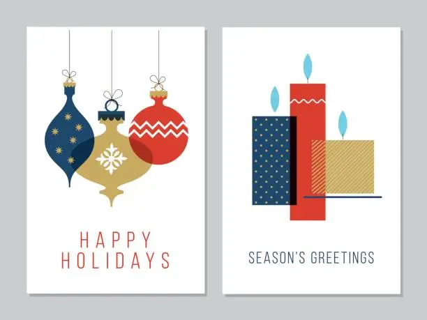 Vector illustration of Christmas Greeting Cards Collection