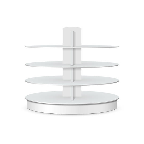 istock Round cardboard rack for supermarket. Illustration isolated on white background 847247860