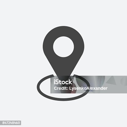 istock Pin icon vector. Location sign in flat style isolated on white background. Navigation map, gps concept. 847248460