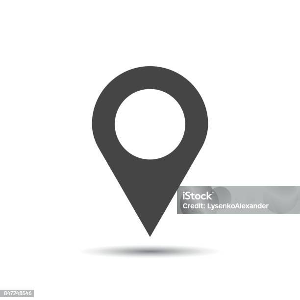 Pin Icon Vector Location Sign In Flat Style Isolated On White Background Navigation Map Gps Concept Stock Illustration - Download Image Now