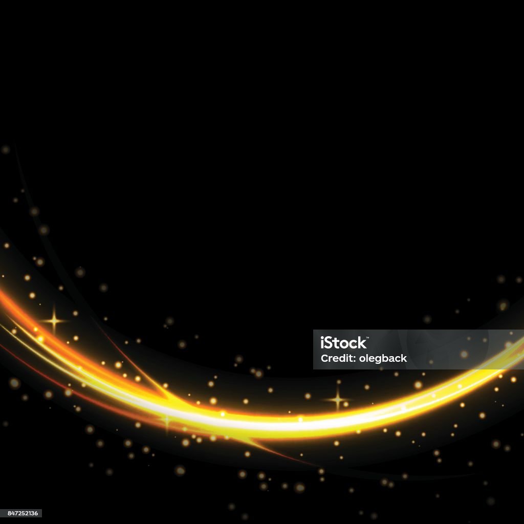 Vòng Cung Lửa Trên Nền Đen Đường Cong Lửa Phát Sáng Dấu Vết Vector ...