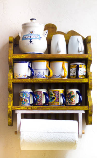 istock Pretty Colorful Cup Rack and Paper Towel Holder 847260486