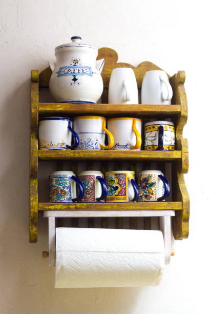 istock Pretty Colorful Cup Rack and Paper Towel Holder 847260620