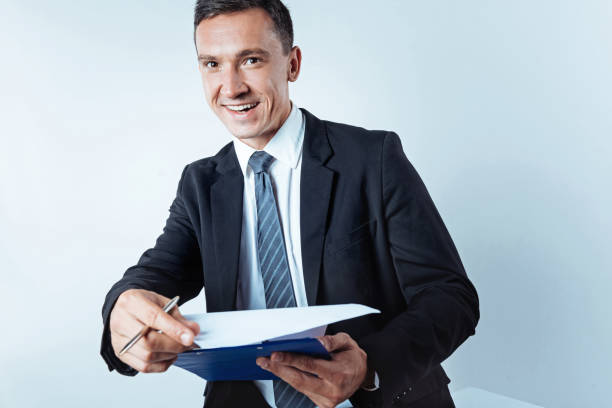 istock Excited businessman beaming into camera 847266512