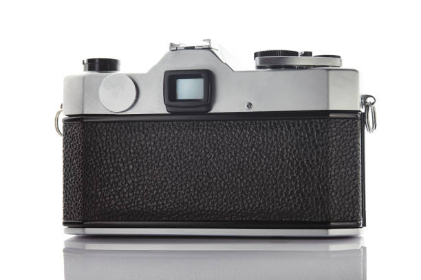 istock Old vintage film camera on white background 847266686