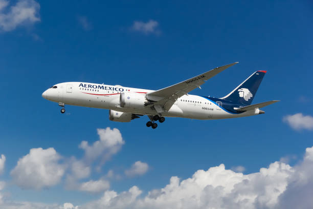 самолет авиакомпании aeromexico boeing 787 - boeing 787 air vehicle airplane стоковые фото и изображения