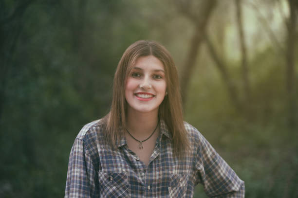 istock Beautiful girl at forest 847273382