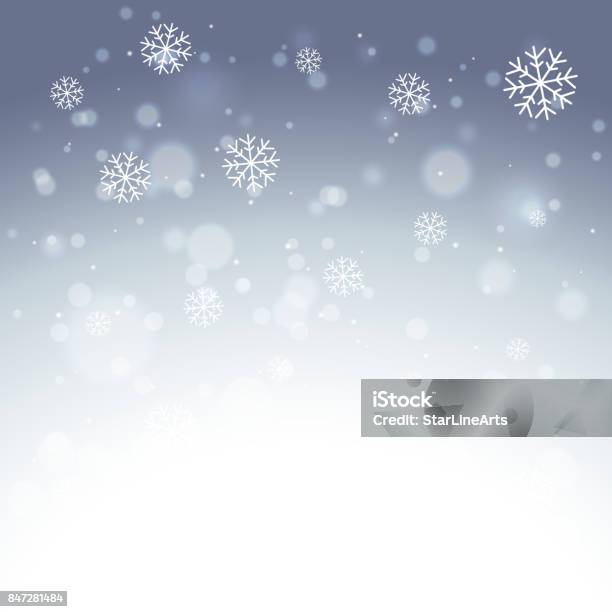 Elegant Snowflakes Background Stock Illustration - Download Image Now - Celebration, Cheerful, Cold Temperature