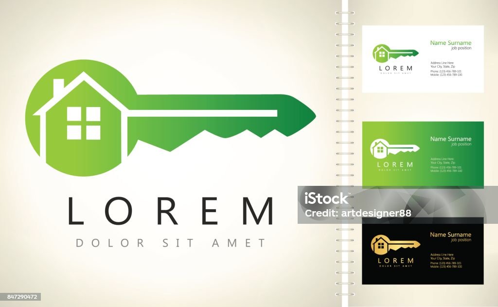 House Key Text House Key Vector Real Estate Design Stock Illustration - Download Image ...