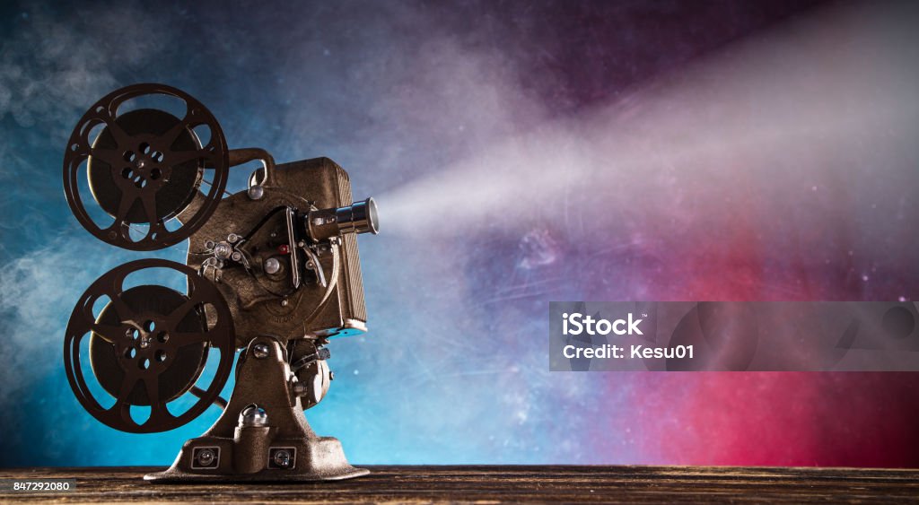 Old style movie projector, close-up Old style movie projector, still-life, close-up. Movie Stock Photo