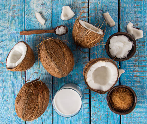 close-up of a coconut oil