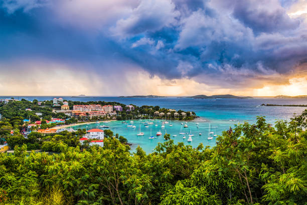 Cruz Bay St. Johns Cruz Bay, St. John, United States Virgin Islands. johns stock pictures, royalty-free photos & images