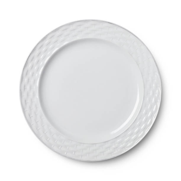 istock Simple circular porcelain plate isolated on whit 847303138