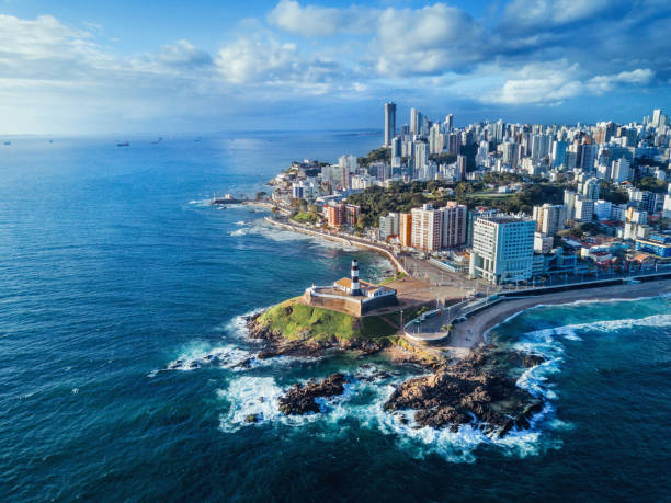 Aerial View of Salvador da Bahia Cityscape, Bahia, Brazil Aerial View of Salvador da Bahia Cityscape, Bahia, Brazil fort stock pictures, royalty-free photos & images