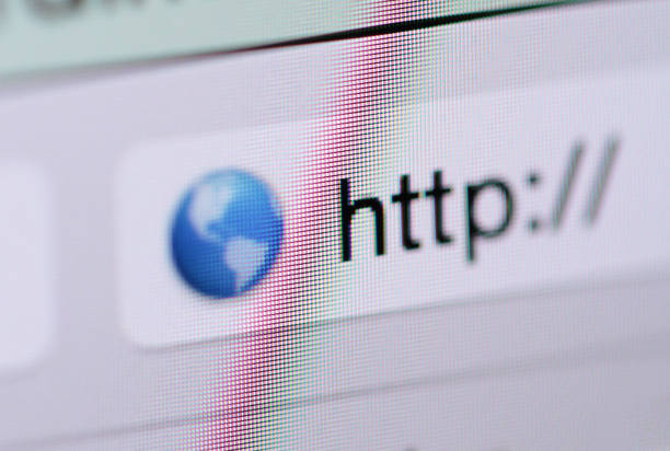 istock Macro shot of computer screen with http:// address bar and web browser 847322074