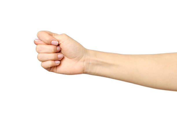 istock Woman's hand making fig, gesture of contempt isolated on white 847322516