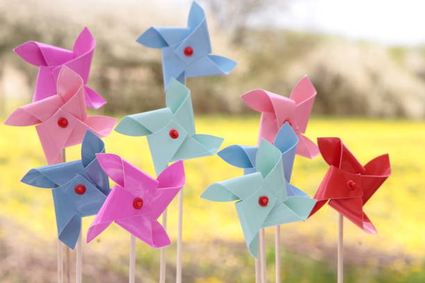 istock Colorful pinwheels toy 847322784