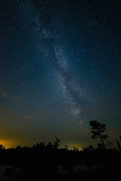 istock colorful milky way galaxy seen in night sky over trees 847322994