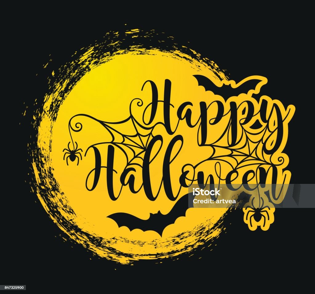 Halloween lettering poster. Vector illustration of the Halloween lettering poster. Halloween stock vector