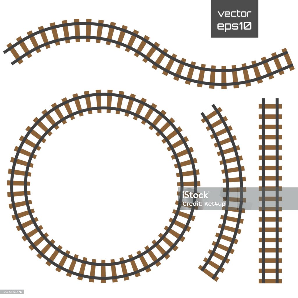 Rail Riad Vector Vector Rails Set Railways On White Background Railroad Tracks Stock ...