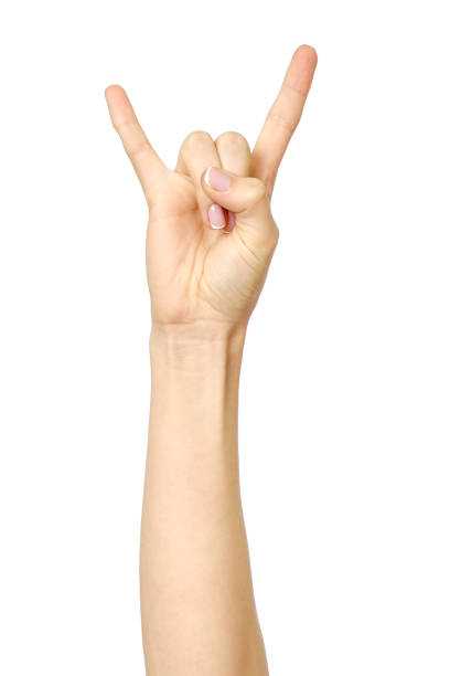 istock Woman's hand showing Rock gesture isolated on white 847327276