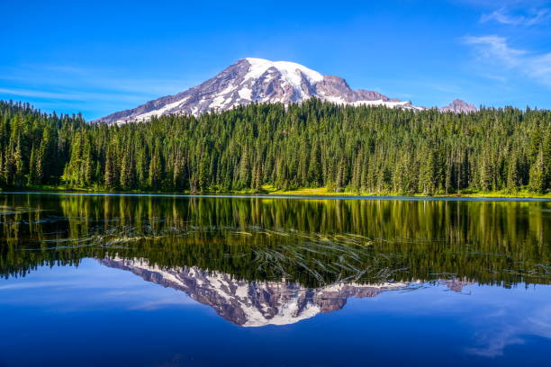 Photo of Mount Rainier and Reflection Lake, Washington-USA