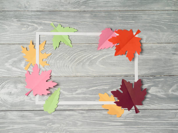 istock Autumn background with paper leaves 847349434