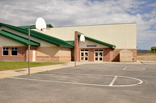gym entrance for a modern elementary school in Granby Colorado