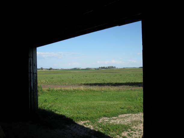 istock Rural landscape framed by a door 847384072
