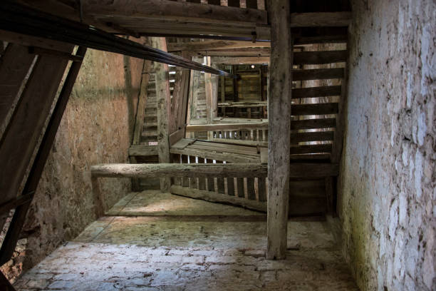 istock An old wooden staircase in an abandoned lighthouse 847387410