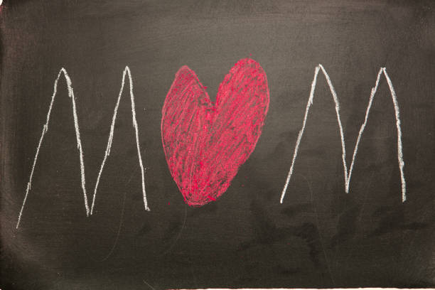 istock Mum drawn on blackboard with heart as the u 847391786