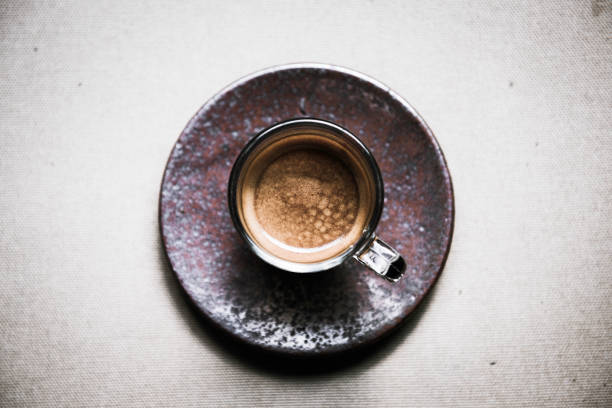 istock Hot coffee in glass in vintage style 847397482