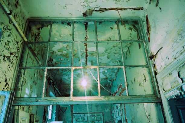 istock Door window old ruined 847399932