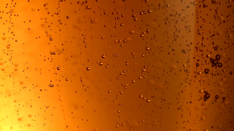 Beer bubbles extreme close up