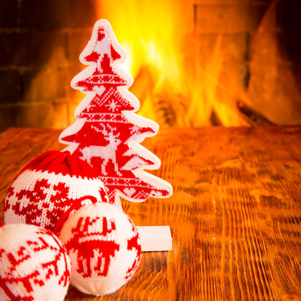 istock Christmas near fireplace 847412194