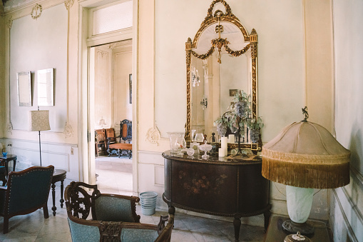 Interior of old Villa in Vedado, suburbs of Havana.