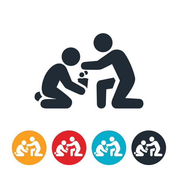 ilustrações de stock, clip art, desenhos animados e ícones de giving to homeless icon - good samaritan