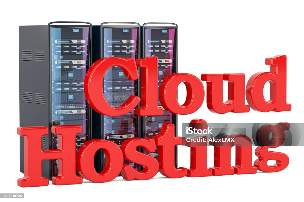 Host Computer Visual Computer Server Racks Computer Cloud Hosting Concept 3d Rendering ...