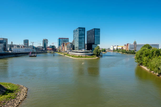 istock Dusseldorf city cityscape Rhine with river 847419606