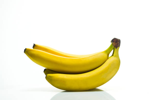istock Bunch of ripe bananas on a white background 847435412