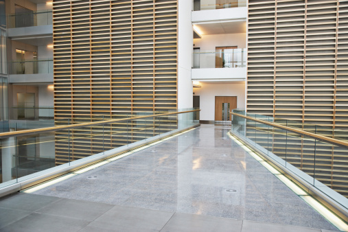 Empty corridor in office building