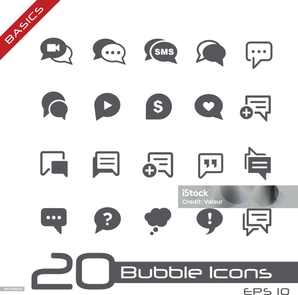 Bubble Icons // Basics Vector icons for your digital or print projects. Icon Symbol stock vector