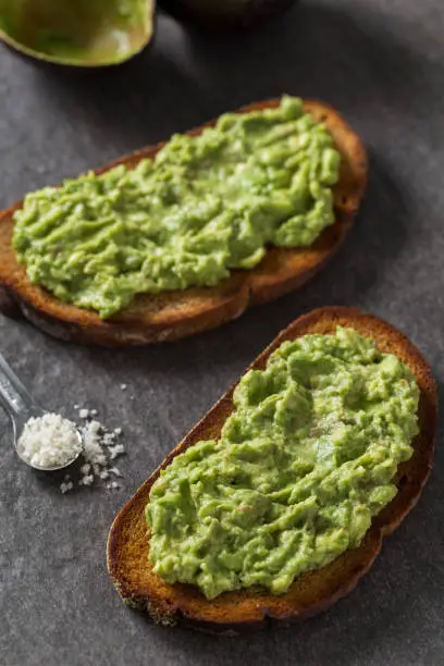 A healthy breakfast of avocado toast.