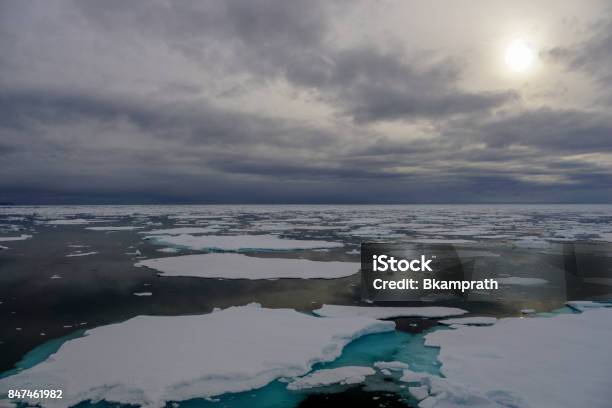 Breathtaking Views Of The Arctic Pack Ice Near Svalbard Stock Photo - Download Image Now