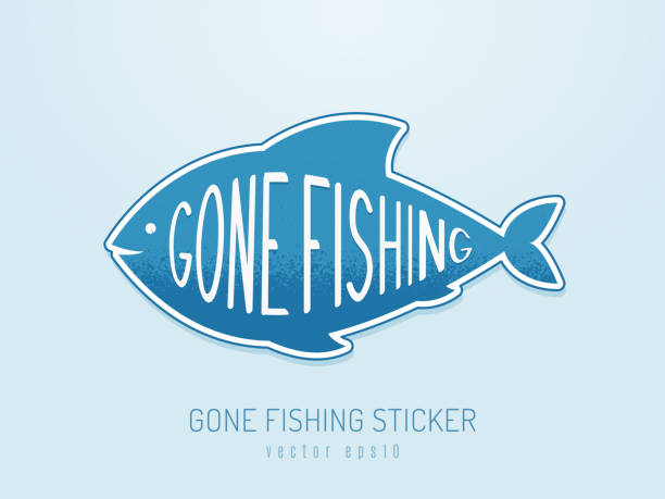 đi câu cá - gone fishing sign hình minh họa sẵn có