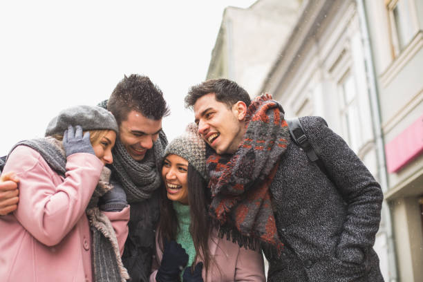 istock Happy friends on the street 847481174
