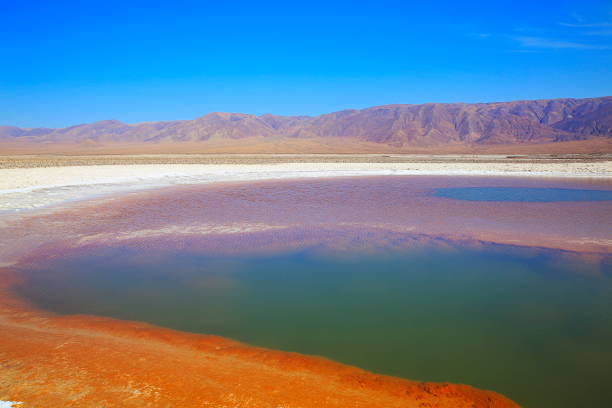 Lagunas escondidas of Baltinache – Hidden blue salt lakes of Baltinache and Atacama salar flats - Turquoise salt lakes mirrored reflection and Idyllic Atacama Desert, Volcanic landscape panorama – San Pedro de Atacama, Chile, Bolívia and Argentina border lagunas escondidas de baltinache – oculta azul salinas de baltinache y atacama salar pisos - reflejo espejo turquesa lagos de sal y desierto de atacama idílico, panorama del paisaje volcánico – san pedro de atacama, en la frontera de chile, bolivia y argentina
